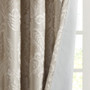 Amelia Knitted Jacquard Paisley Total Blackout Grommet Top Curtain Panel - SS40-0204