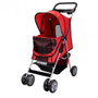 Large Deluxe Folding 4 Wheels Pet Dog Cat Carrier Stroller 8 Colors Choice Rose (PS5353ROSE)