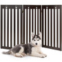 36" Folding Wooden Freestanding Pet Gate Dog Gate With 360° Flexible Hinge-Espresso (PS7402BN)