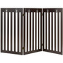 36" Folding Wooden Freestanding Pet Gate Dog Gate With 360° Flexible Hinge-Espresso (PS7402BN)