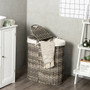 Handwoven Laundry Hamper Basket With 2 Removable Liner Bags-Gray (HW67574GR)