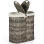Handwoven Laundry Hamper Basket With 2 Removable Liner Bags-Gray (HW67574GR)