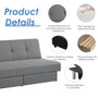 Convertible Futon Sofa Bed Adjustable Couch Sleeper With Two Drawers Grey (HV10007)