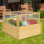 Wooden Raised Garden Box With 9 Grids And Critter Guard Fence (GT3637)