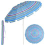 8Ft Portable Beach Umbrella With Sand Anchor And Tilt Mechanism For Garden And Patio-Blue (OP70716BL)