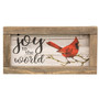 Joy To The World Cardinal Rustic Framed Sign - 2 Assorted (Pack Of 2) G35551