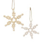 Wood Bead Snowflake Ornament - 2 Assorted (Pack Of 2) G35670