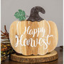 Happy Harvest Engraved Wooden Pumpkin Sign With Easel Back G70078