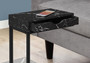 Accent Table - Black Marble - Black Metal With A Drawer (I 3604)