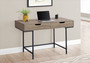 Computer Desk - 48"L - Dark Taupe - Black Metal (I 7555)