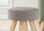 Ottoman - Light Brown Velvet - Natural Wood Legs (I 9008)