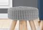 Ottoman - Grey Knit - Natural Wood Legs (I 9013)