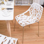 Set Of 6 Accent Armless Plastic Dining Side Chairs "KC52887WH-6"