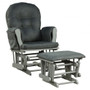 Baby Nursery Relax Rocker Rocking Chair Glider And Ottoman Set-Gray "HW67532GR"
