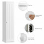 Free Standing Toilet Paper Holder With 4 Shelves And Top Slot For Bathroom-White "HW67324WH"