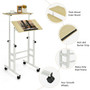 Height Adjustable Mobile Standing Desk With Rolling Wheels For Office And Home-Natural "HW67483NA"
