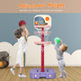 2 In 1 Kids Basketball Hoop Stand With Ring Toss And Storage Box-Purple "SP37548PU"