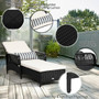 Pe Rattan Armrest Chaise Lounge Chair With Adjustable Pillow "HW67780"