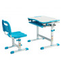 Kids Height Adjustable Desk And Chair Set With Tilted Tabletop And Drawer-Blue "HW67623BL"