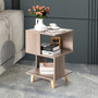 2 Pcs Wooden Modern Nightstand Set With Solid Wood Legs For Living Room "CB10236"