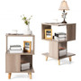 2 Pcs Wooden Modern Nightstand Set With Solid Wood Legs For Living Room "CB10236"