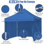 10X10Ft Pop Up Gazebo With 4 Height And Adjust Folding Awning -300' Blue "OP70818BL"