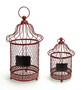 Bird Cage Lanterns W/Chalkboard (Set Of 2) 10", 15"H Metal 58289DS
