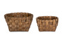 Basket (Set Of 2) 8.5"L X 4.5"H, 11"L X 5.5"H Wood 82817DS