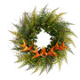 23" Assorted Fern And Mini Heliconia Artificial Wreath (W1009)