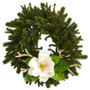 22" Pine, Pinecone, Magnolia And Antler Artificial Wreath (W1025)
