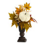 13" Fall Pumpkin And Berries Artificial Autumn Arrangement In Decorative Urn (A1779)