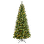 8' Wisconsin Slim Snow Tip Pine Artificial Christmas Tree With 600 Clear Led Lights & 908 Bendable Branches (T3050)