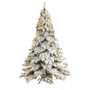 7' Flocked Austria Fir Artificial Christmas Tree With 400 Warm White Led Lights & 1063 Bendable Branches (T3315)
