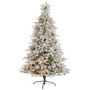 8' Flocked West Virginia Spruce Artificial Christmas Tree With 600 Clear Lights & 1856 Bendable Branches (T3349)