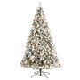 9' Flocked West Virginia Fir Artificial Christmas Tree With 650 Clear Led Lights & 1320 Bendable Branches (T3380)