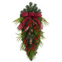 24" Holiday Christmas Pine Cones, Berry And Bells Wreath (W1279)