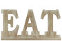 Wood Alphabet Decor "Eat" On Base Weathered Finish Beige (Pack Of 6) 32360