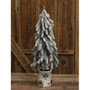 Flocked Weeping Pine Tree In Birch Pot 20" FT28007