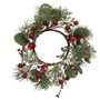 Snowy Holiday Red Berry & Bell Candle Ring FT28033