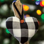 Black & White Buffalo Check Heart Ornament G14733