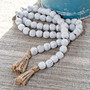 *Distressed Wooden Bead Garland W/Jute Tassels G35671 By CWI Gifts