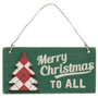 Plaid Christmas Tree Word Ornaments - Set Of 3 G35719