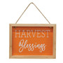 Harvest Blessings Sign With Jute Hanger G91047
