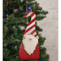 Distressed Metal Hanging Peppermint Hat Santa Gnome GM11223