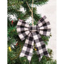 Black & White Buffalo Check Bow Clip Ornament GM11374