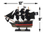 Wooden Black Pearl With Black Sails Limited Model Pirate Ship 12" PLIM12-BP-B