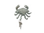 Antique Bronze Cast Iron Decorative Crab With Six Metal Wall Hooks 7" K-9928-bronze