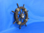 Rustic Wood Finish Decorative Ship Wheel With Anchor 18" Rustic-Wood-SW-Anchor-18