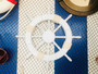 Rustic White Decorative Ship Wheel 18" Rustic-White-SW-18