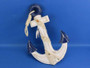 Wooden Rustic Blue/White Anchor With Hook Rope And Shells 13" Blue-White-Anchor-13